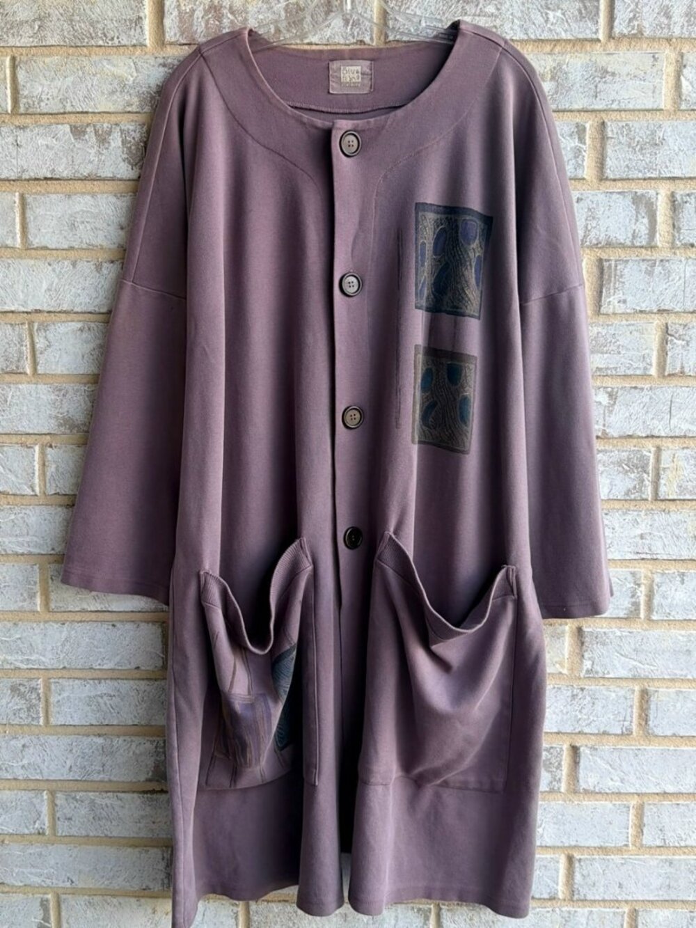 Blue Fish Long Sleeve Round Neck Button Up Cardigan Jacket Women's Size L?